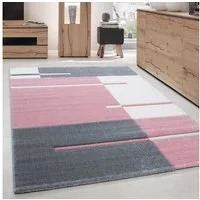 Carpettex Frisé-Teppich Kariert Design, Läufer, Höhe: 13 mm, Designer Wohnzimmer Teppich Kurzflor handgearbeiteter Konturenschnitt