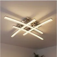 EGLO LED Deckenleuchte, LED-Leuchtmittel fest verbaut, Warmweiß, Deckenlampe Deckenleuchte beweglich LED Wohnzimmerlampe chrom L 45 cm