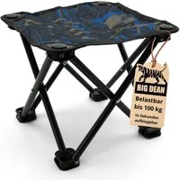 BigDean Campinghocker kleiner Camping Hocker 23cm Angelhocker Campinghocker Dreibeinhocker (Packung, 1 St., Falthocker), Klein, 500gramm Leicht, 100kg Belastbar, In Sekunden Einsatzbereit