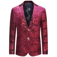 Allthemen Sakko Herren 2 Knöpfe Pailletten Blazer für Party