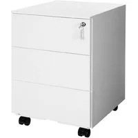SONGMICS Rollcontainer Schubladenschrank, mobiler Aktenschrank, Metallschrank 45x39x53cm