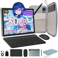 BUFO 10 Zoll Android 15, 30(6+24)GB+128GB, 6200mAh, mit Tastatur/Maus/Stift Tablet (10", 128 GB, Octa-Core, mit Stift/Maus/Tastatur)