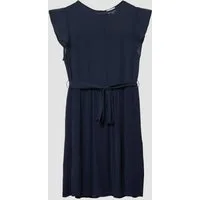 s.Oliver Minikleid Kleid Kurzes Chiffonkleid mit Volantärmeln und Bindegürtel