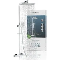 Schütte Brausegarnitur GRAN CANARIA, Höhe 115 cm, 2 Strahlart(en), Komplett-Set, Regendusche 30x20 cm, Umsteller, Antikalk, 3 Strahlarten, Thermostat