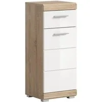 welltime Unterschrank SIENA, Breite 37cm, 1 Tür, 1 Schubkasten, 2 Fächer, MDF-Front (1-St., TOPSELLER) in verschiedenen Farben erhältlich, Badmöbel, Badschrank, Kommode, Bad