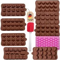 Intirilife Pralinenform, (Set 10-tlg), Silikon Backformen mit Spatel Pralinenform (10-tlg. Set)