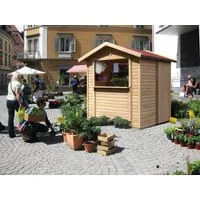 Karibu Gartenhaus Verkaufshaus 1 naturbelassen, BxT: 265x182 cm, aus hochwertiger nordischer Fichte