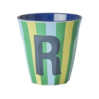 Rice Melamin Becher Buchstabe R / Streifen / Blau 250ml