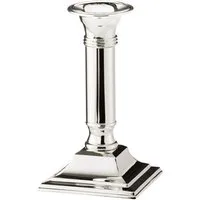EDZARD Kerzenhalter Lincoln, Silber-Optik, für Stabkerzen, versilbert, anlaufgeschützt, H 15 cm