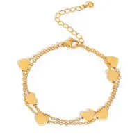 GOLDKLEIN Armband Edelstahl Schmuck Herz Armkette, Damen, inkl. Geschenkbox
