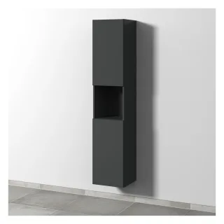 Sanipa 3way Hochschrank mit 2 Türen und 1 offenem Fach, Anthrazit-Matt SM11422
