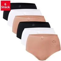 celodoro Slip Damen Taillenslip (6er Pack) Microfaser-Slip mit Stickerei