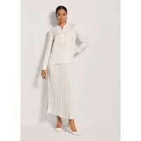 MADELEINE Langarmbluse Elegante Rundhals-Bluse, Langarm Uni-Design, runder Ausschnitt, durchgehende Knopfleiste