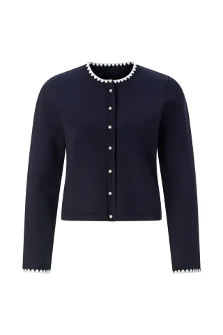 Rich & Royal - CNK Cardi with Crochet Details midnight blue - Gr. - S