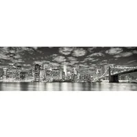 The Wall - the art of framing AG Wandbild Keilrahmenbild Night Skyline 140 x 45 cm, Städte