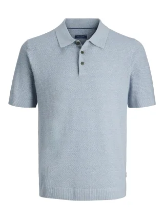 JACK&JONES - JPRBLURILEY KNIT POLO SS SN Ashley Blue - Gr. - S