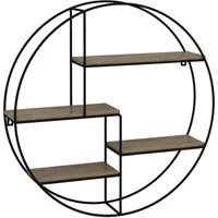 Vicco Bücherregal Fyrk, Eiche/Schwarz, 55 x 55 cm Rund, 1-tlg.