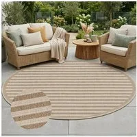 Carpet City Outdoorteppich Outdoor 102, auch in rund, rund, Höhe: 5 mm, Witterungsbeständig für Balkon, Terrasse, In und Outdoor, Sisal Optik