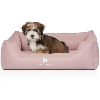 Knuffelwuff Orthopädisches Hundebett Luisa aus Velours mit feinem Handwebcharakter Sunshine Edition