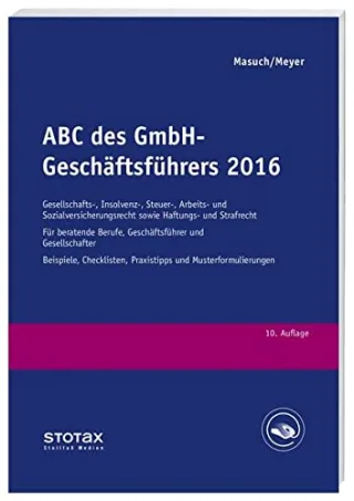 ABC des GmbH-Geschäftsführers 2016 [Broschiert] [2016] Andreas Masuch Gerhard Meyer