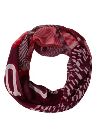 CECIL - Loop-Schal mit Patchwork-Print red wine - Gr. - ONE SIZE