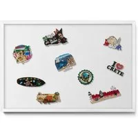 Tulup Magnettafel mit weißem Rahmen, Magnettafel mit Farbvariationen, Wandtafel, Magnetisches Memoboard Dekorative für Erinnerungen