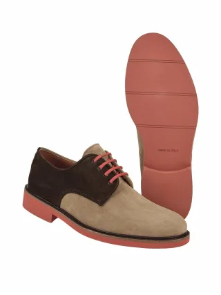 Mey & Edlich Herren Contrasto-Derby Beige Obermaterial, Futter und Decksohle: Kalbsleder