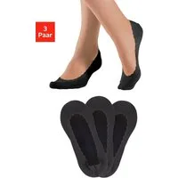 LASCANA Feinfüßlinge Ballerina Socken Damen Rutschfeste Invisible Sock low cut Silicon (Packung, 3-Paar) nicht auftragend, mit Baumwollsohle