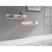 OTTO home Wandregal Ribe,2er Set,teilmassiv mit massiver Ablagefläche, Breite: je 90 cm, Set 2-tlg., Ablageflächen in Massivholz