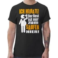 Shirtracer T-Shirt Ich heirate! Der Rest ist nur zum saufen hier! Figur mit Flasche JGA Männer
