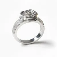 Karisma Schmuck Silberring Damenring 925 Sterling Silber rhodiniert mit Zirkonia –, Blumen/Rose Ring silber, eleganter Damenschmuck