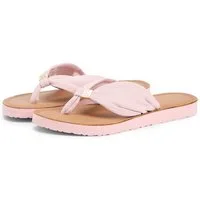 Tommy Hilfiger TH LTR FOOTBED SUMMER SANDAL Zehentrenner Sommerschuh, Strandschuh, Dianette, Flat mit Logoemblem