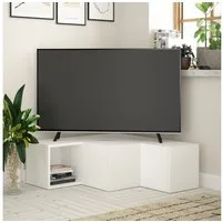 Decortie Schreibtisch Compact, Moderner TV-Ständer TV-Element Mit Wandregal, 90,6 x 94,2 x 31,4 cm