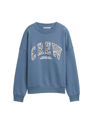 Denim Tom Tailor - Loose Fit Sweatshirt dusty denim blue - Gr. - M