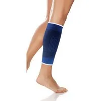 LifeMed Fußbandage WADENBANDAGE elastisch Wadenschutz Unterschenkelbandage (Größe L - 69), Blau Wadenstütze Wadenschoner Sportbandage Waden Bandage Sport