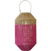 Van der Leeden Windlicht Laterne PINK Jute Natur/Fuchsia, Ø 34cm H 60cm