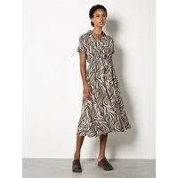 Apricot Midikleid Midikleid mit Zebradruck
