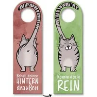 speecheese Dekohänger Komm doch rein oder Behalt deinen Hintern draußen Türhänger mit Katze