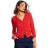 Love & Roses Strickjacke Love & Roses Strickjacke mit Bogenkante, Regular (1-tlg)