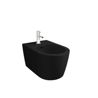 VitrA New Metropole Round Wand-Bidet mit verdeckter Befestigung Schwarz Matt,7912B483-0288 7912B483-0288