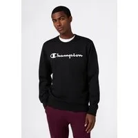Champion Kapuzensweatshirt BASICS Fleece Crewneck Sweatshirt Large Logo mit Baumwolle und Polyester, Langarm-Ausführung, gerader Abschluss