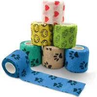 Petsation Bandage selbstklebender Verband farbig 6 Stück 5cm x 4,5m, Selbstklebend