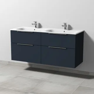 Sanipa 3way Waschtischunterbau zu Geberit Renova Plan Slim Waschtisch mit 4 Auszügen, Marine-Matt UP6891R