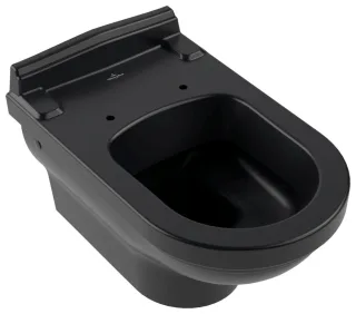 Villeroy & Boch Tiefspül-WC Hommage 370x600x410mm ov wandh. Abg. waagr. Pure Black cplus 6661B0R7