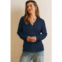 Arach&Cloz Strickjacke Damen Langarm Solid Strickjacken Leichter Cardigan mit V-Ausschnitt