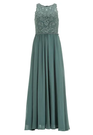 hey kyla - High-closed-Abendkleid mit floraler Spitze deep slate - Gr. - 46