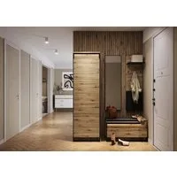 Compleo Garderoben-Set LIMA (Schrank, Schuhschrank, Spiegel, Kleiderbügel) Loft Flur