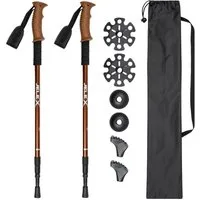 JELEX Nordic-Walking-Stöcke Walking Stöcke mit Korkgriffen, Stufenlos verstellbar, mit Antishock-Technologie