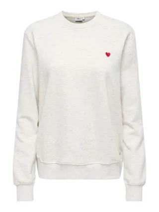 ONLY - Sweat - ONLADELLE beige/weiß - Gr. - S