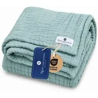 Babydecke Babydecke Musselin Kuscheldecke Puckdecke Baby & Neugeborene, Nordic Coast Company, Sommerdecke, Puck-u. Stilltuch, Einschlagdecke, Baumwolle atmungsaktiv